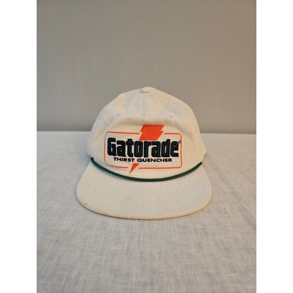 Netflix Stranger Things Hat White Corduroy Gatorade Retro Snapback OSFA NEW